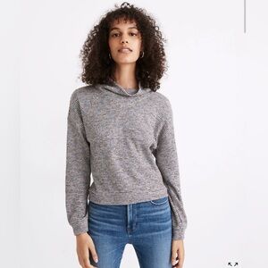 Madewell Striped Textured Mockneck Turtleneck in Rainbow Rib